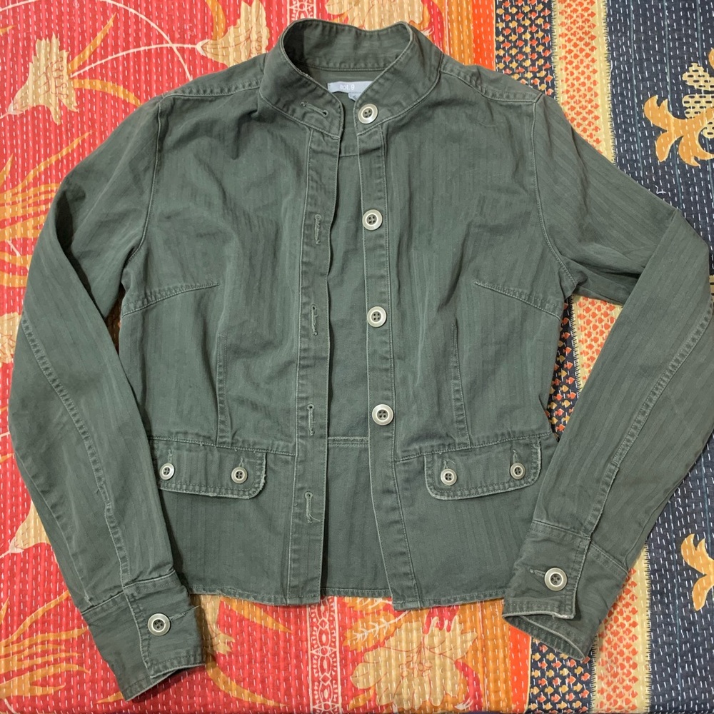 Apt. 9 Olive Jacket Blazer 100% Cotton Small